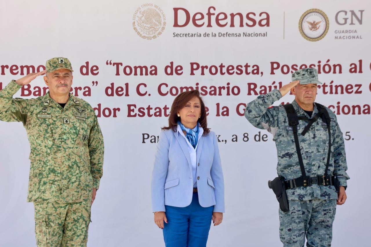 Asiste gobernadora a toma de protesta del nuevo coordinador de la Guardia Nacional